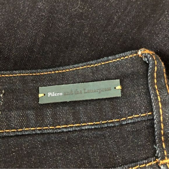 Pilcro & the Letterpress Anthro The Stet Dark Denim Jeans Mid Rise Ankle size 28 - Picture 7 of 13